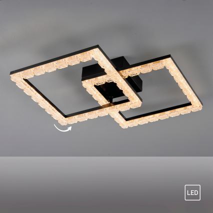 JUST LIGHT. 14732-18 - LED loftlampe GLITRA LED/17,5W/230V 37,6x37,6 cm sort