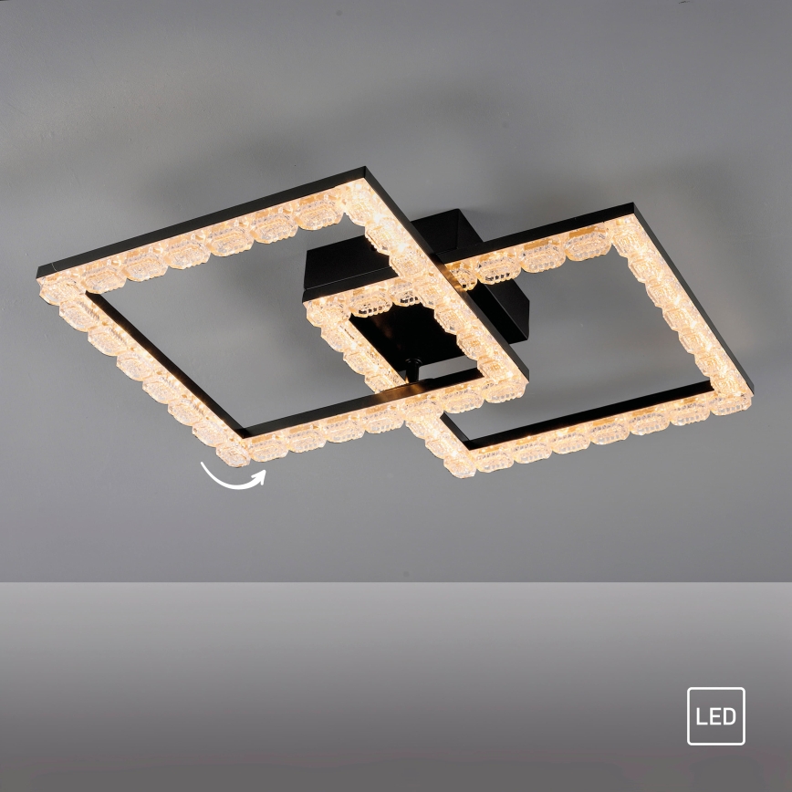 JUST LIGHT. 14732-18 - LED loftlampe GLITRA LED/17,5W/230V 37,6x37,6 cm sort