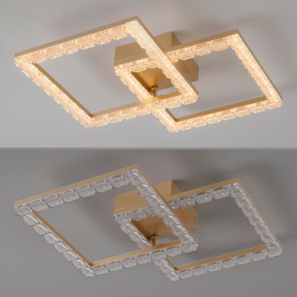 JUST LIGHT. 14732-60 - LED loftlampe GLITRA LED/17,5W/230V 37,6x37,6 cm guld