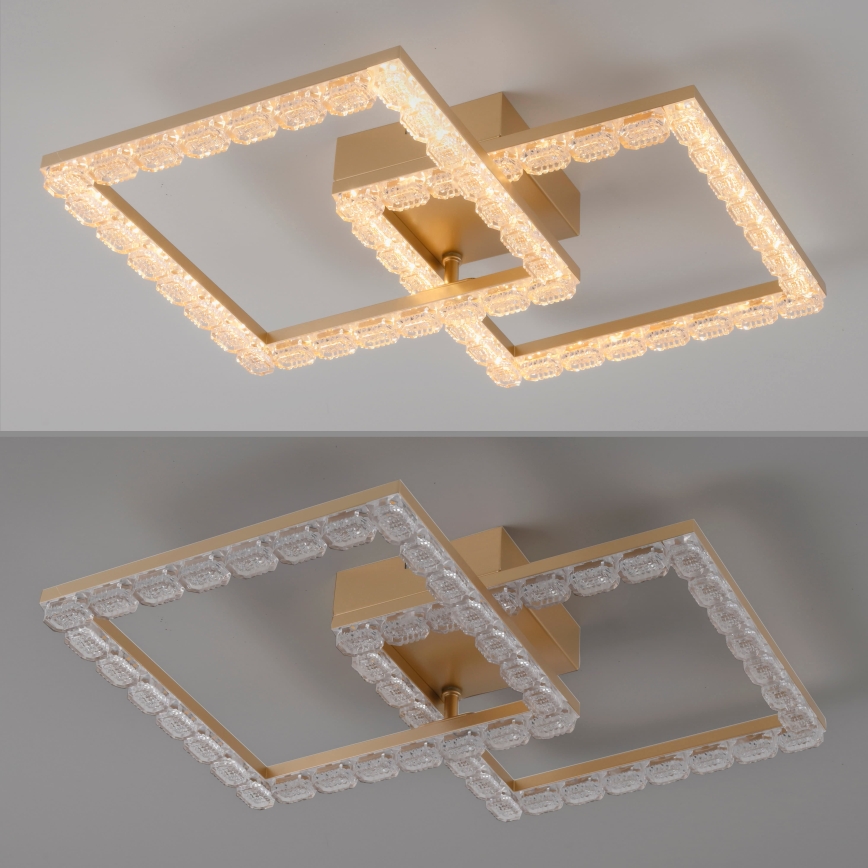 JUST LIGHT. 14732-60 - LED loftlampe GLITRA LED/17,5W/230V 37,6x37,6 cm guld