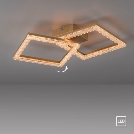 JUST LIGHT. 14732-60 - LED loftlampe GLITRA LED/17,5W/230V 37,6x37,6 cm guld