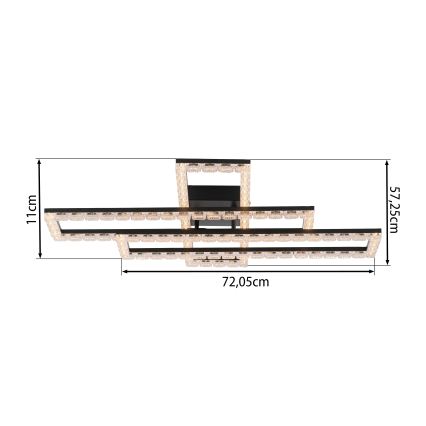 JUST LIGHT. 14733-18 - LED loftlampe GLITRA LED/35W/230V 57x72 cm sort