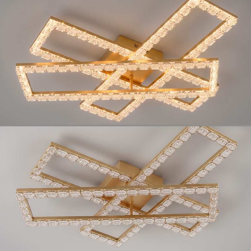 JUST LIGHT. 14733-60 - LED loftlampe GLITRA LED/35W/230V 57,25x72,05 cm guld