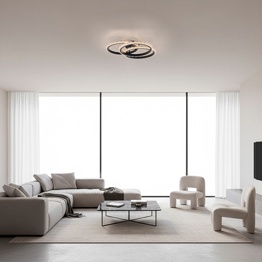 JUST LIGHT. 14734-18 - LED loftlampe GLITRA LED/37W/230V Ø 50 cm sort