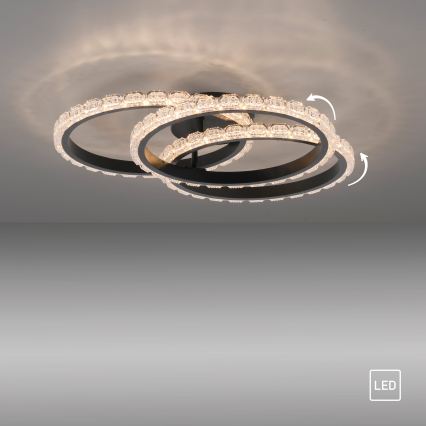 JUST LIGHT. 14734-18 - LED loftlampe GLITRA LED/37W/230V Ø 50 cm sort