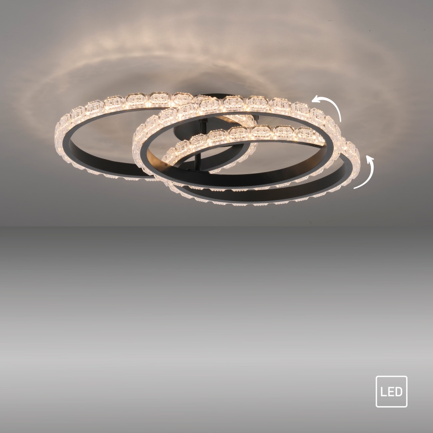 JUST LIGHT. 14734-18 - LED loftlampe GLITRA LED/37W/230V Ø 50 cm sort