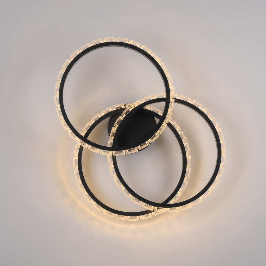 JUST LIGHT. 14734-18 - LED loftlampe GLITRA LED/37W/230V Ø 50 cm sort