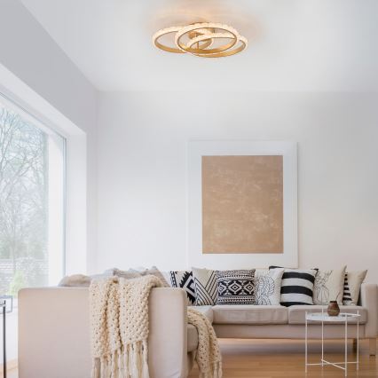 JUST LIGHT. 14734-60 - LED loftlampe GLITRA LED/37W/230V Ø 50 cm guld