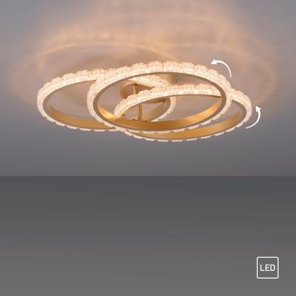 JUST LIGHT. 14734-60 - LED loftlampe GLITRA LED/37W/230V Ø 50 cm guld