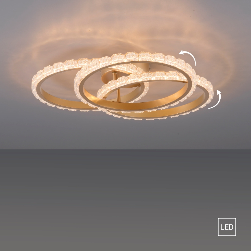 JUST LIGHT. 14734-60 - LED loftlampe GLITRA LED/37W/230V Ø 50 cm guld