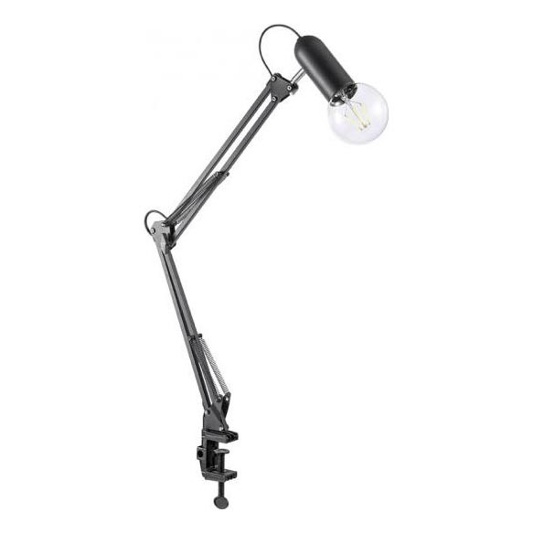 JUST LIGHT. 14773-18 - Bordlampe med klemme TURN ME 1xE27/60W/230V sort