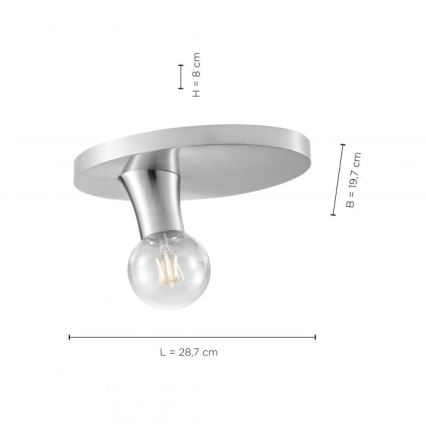JUST LIGHT. 14777-55 - Loftlampe TURN ME 1xE27/60W/230V mat krom