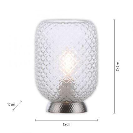 JUST LIGHT. 14906-55 - Bordlampe REISHI 1xE27/40W/230V mat krom