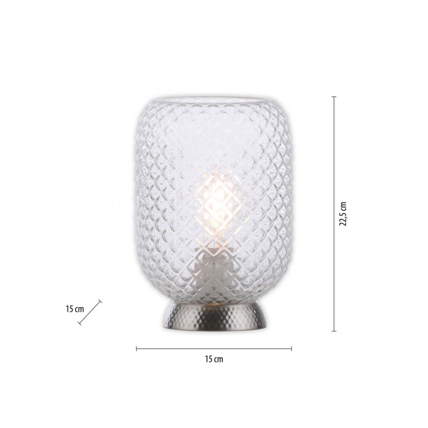 JUST LIGHT. 14906-55 - Bordlampe REISHI 1xE27/40W/230V mat krom