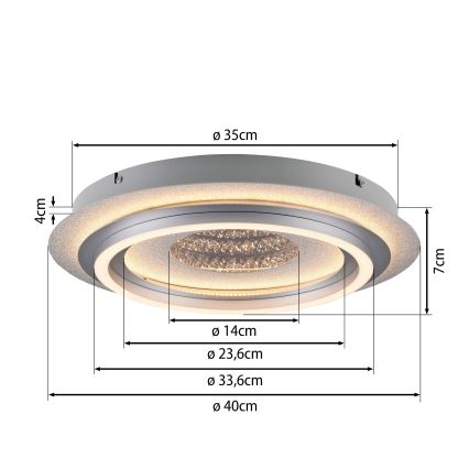 JUST LIGHT. 15089-21 - LED loftlampe CICHIO LED/36W/230V Ø 40 cm mat krom