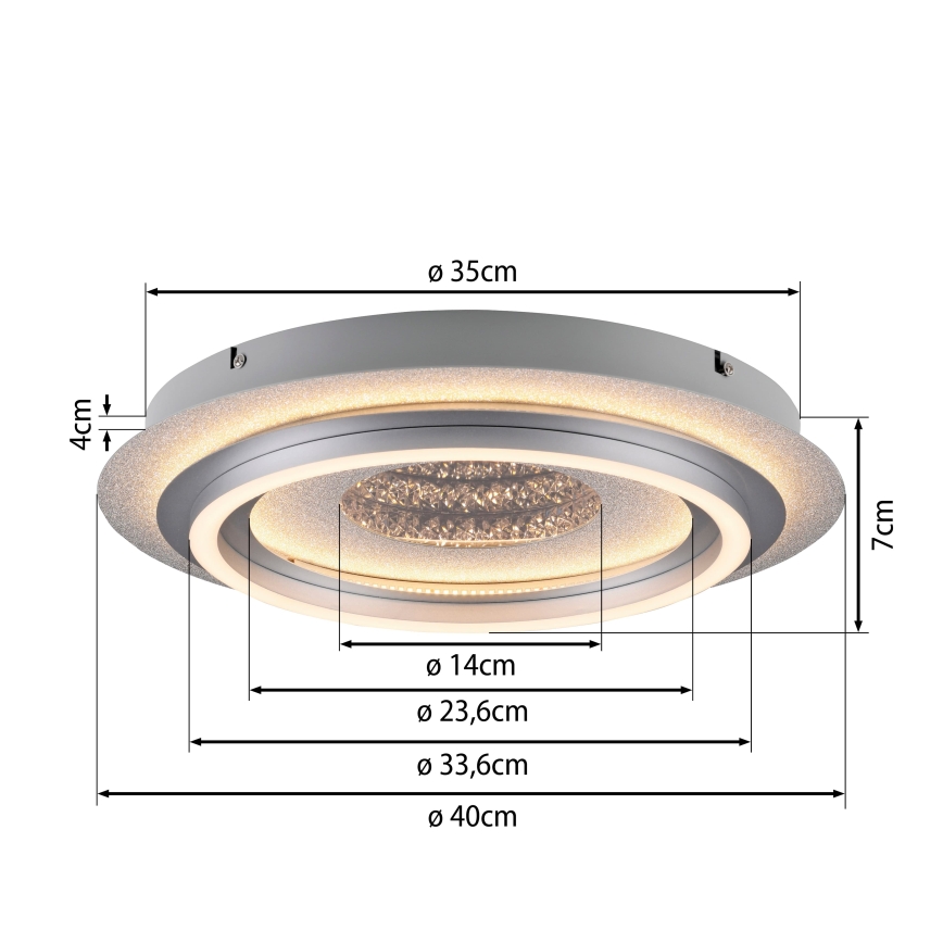 JUST LIGHT. 15089-21 - LED loftlampe CICHIO LED/36W/230V Ø 40 cm mat krom