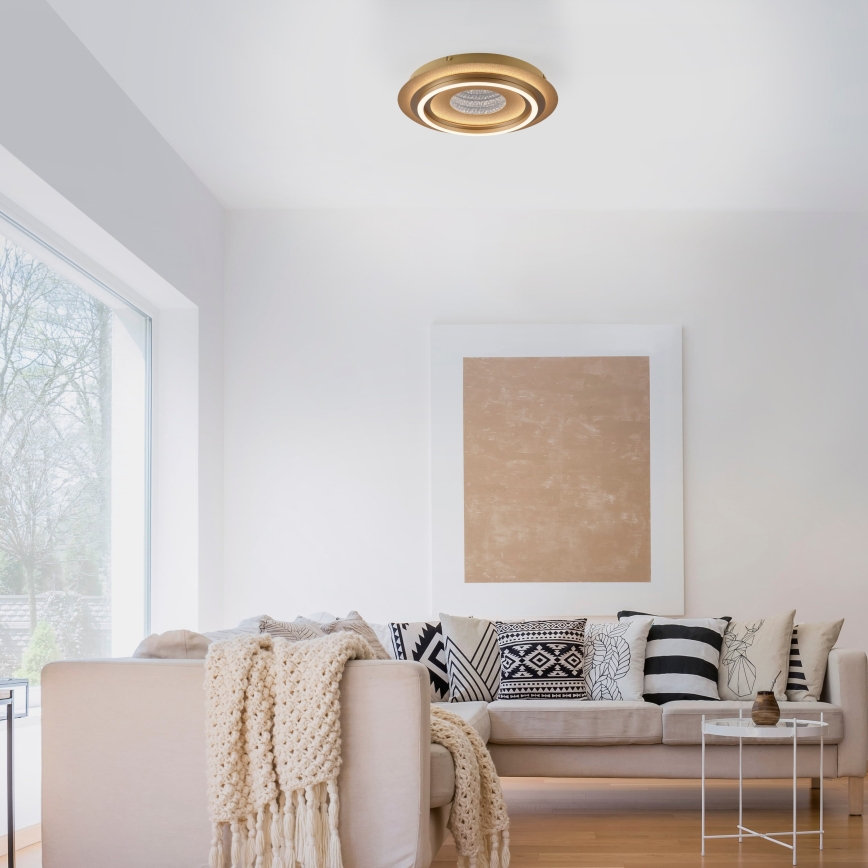 JUST LIGHT. 15089-60 - LED loftlampe CICHIO LED/36W/230V Ø 40 cm guld