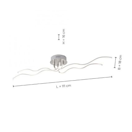 JUST LIGHT. 15126-55 - LED loftlampe WAVE LED/29,4W/230V mat krom