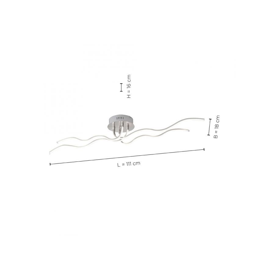 JUST LIGHT. 15126-55 - LED loftlampe WAVE LED/29,4W/230V mat krom