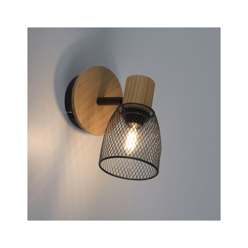 JUST LIGHT. 15191-79 - Vægspot TAMIS 1xE14/10W/230V fyrretræ