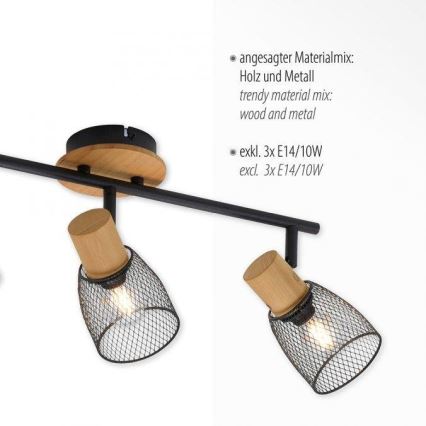 JUST LIGHT. 15193-79 - Spotlampe TAMIS 3xE14/10W/230V