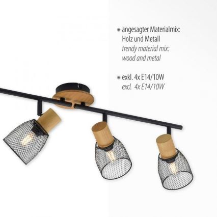 JUST LIGHT. 15194-79 - Spotlampe TAMIS 4xE14/10W/230V