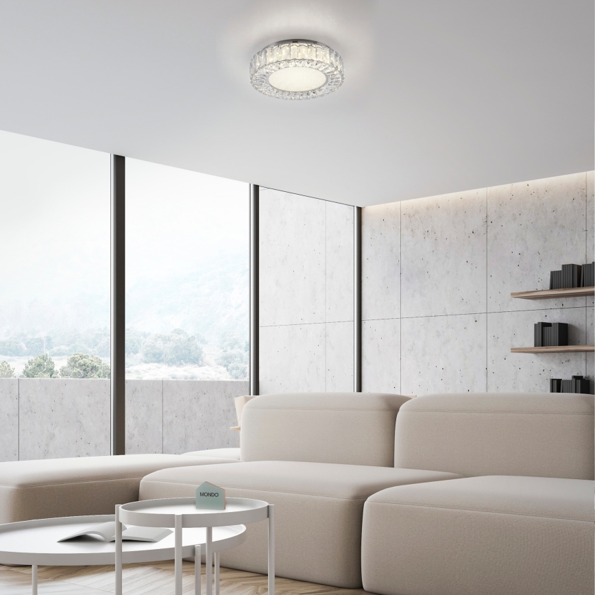 JUST LIGHT. 15221-17 - LED-loftlampe KULUNKA LED/32W/230V Ø 37 cm blank krom