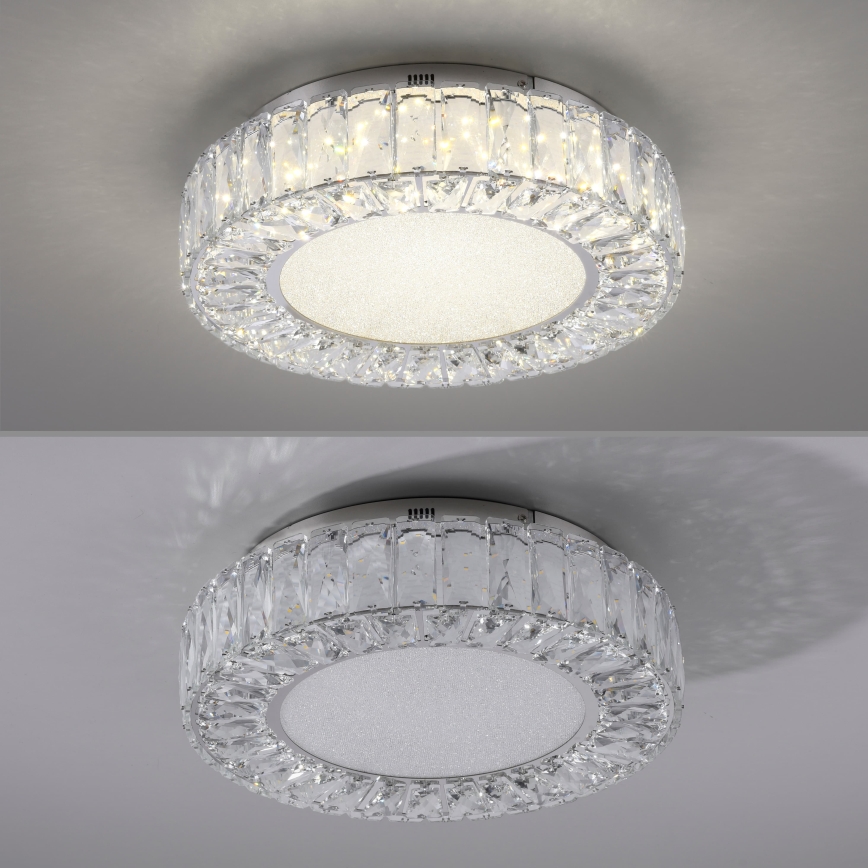 JUST LIGHT. 15221-17 - LED-loftlampe KULUNKA LED/32W/230V Ø 37 cm blank krom