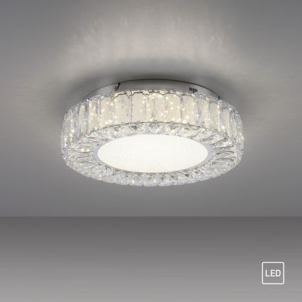 JUST LIGHT. 15221-17 - LED-loftlampe KULUNKA LED/32W/230V Ø 37 cm blank krom