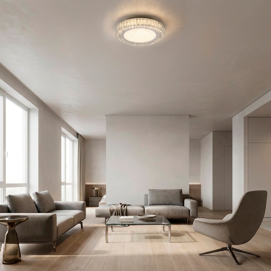 JUST LIGHT. 15222-17 - LED loftlampe KULUNKA LED/46W/230V Ø 50 cm blank krom