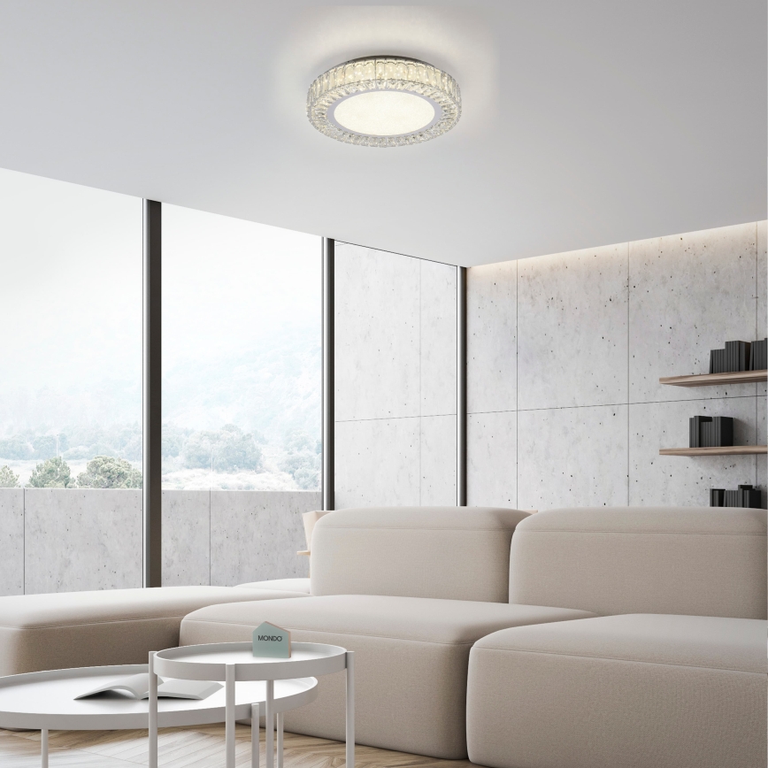 JUST LIGHT. 15222-17 - LED loftlampe KULUNKA LED/46W/230V Ø 50 cm blank krom