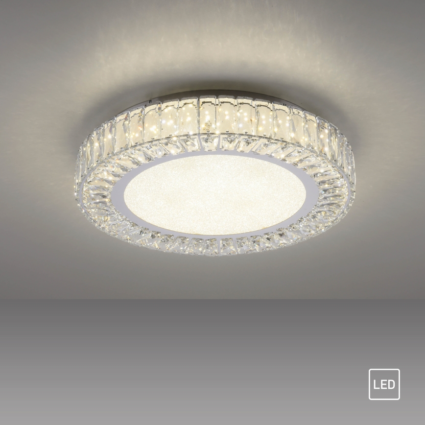 JUST LIGHT. 15222-17 - LED loftlampe KULUNKA LED/46W/230V Ø 50 cm blank krom