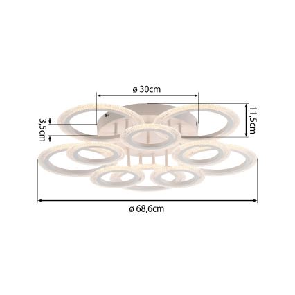 JUST LIGHT. 15268-16 - LED-loftlampe CRYSTALLO LED/48,5W/230V Ø 68,6 cm hvid