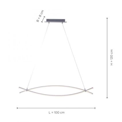 JUST LIGHT. 15382-55 - LED pendel MAJA 2xLED/8,4W/230V mat krom