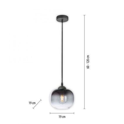 JUST LIGHT. 15420-18 - Pendel ZEA 1xE27/25W/230V sort
