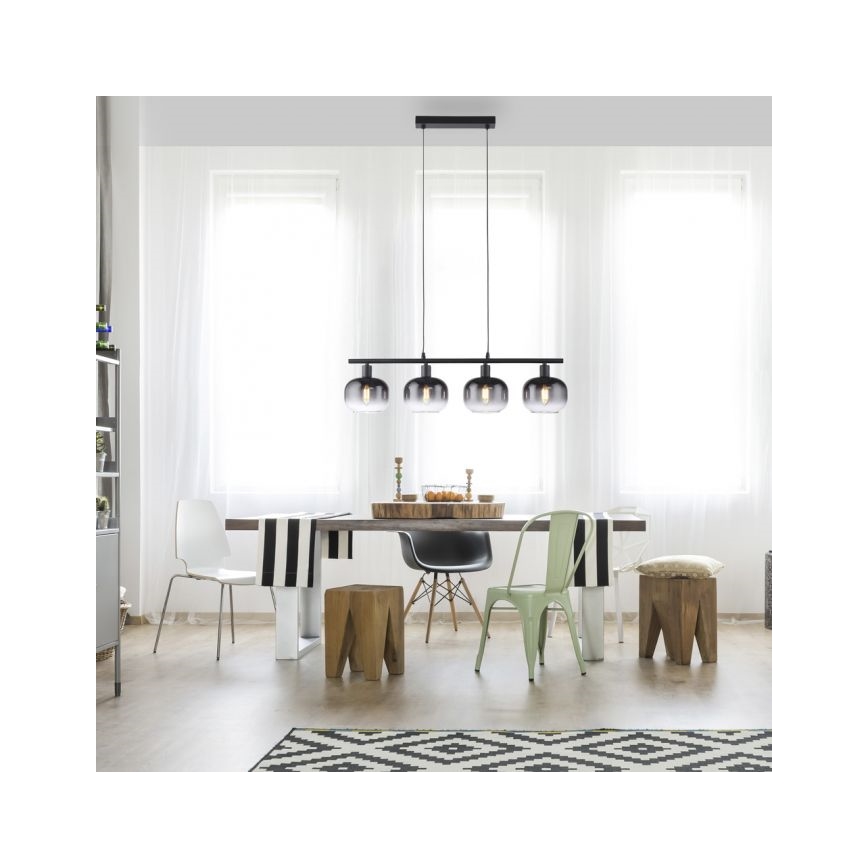 JUST LIGHT. 15421-18 - Pendel ZEA 4xE14/25W/230V sort