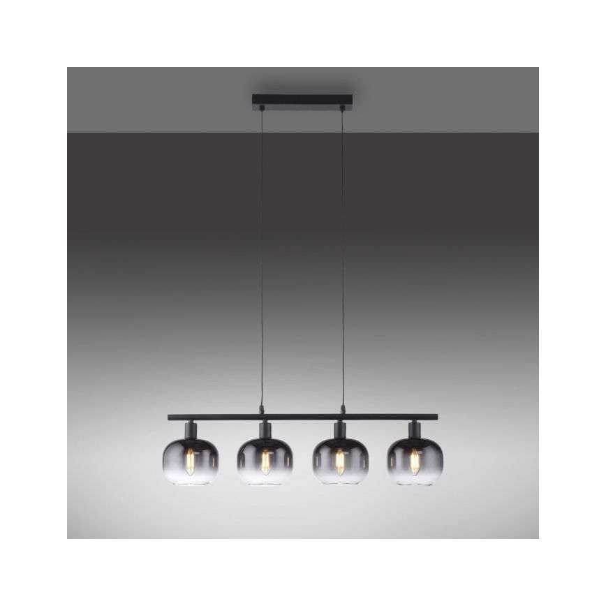 JUST LIGHT. 15421-18 - Pendel ZEA 4xE14/25W/230V sort