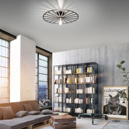 JUST LIGHT. 15636-18 - Loftlampe SPIKE 1xE27/40W/230V diameter 50 cm sort