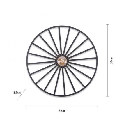 JUST LIGHT. 15636-18 - Loftlampe SPIKE 1xE27/40W/230V diameter 50 cm sort