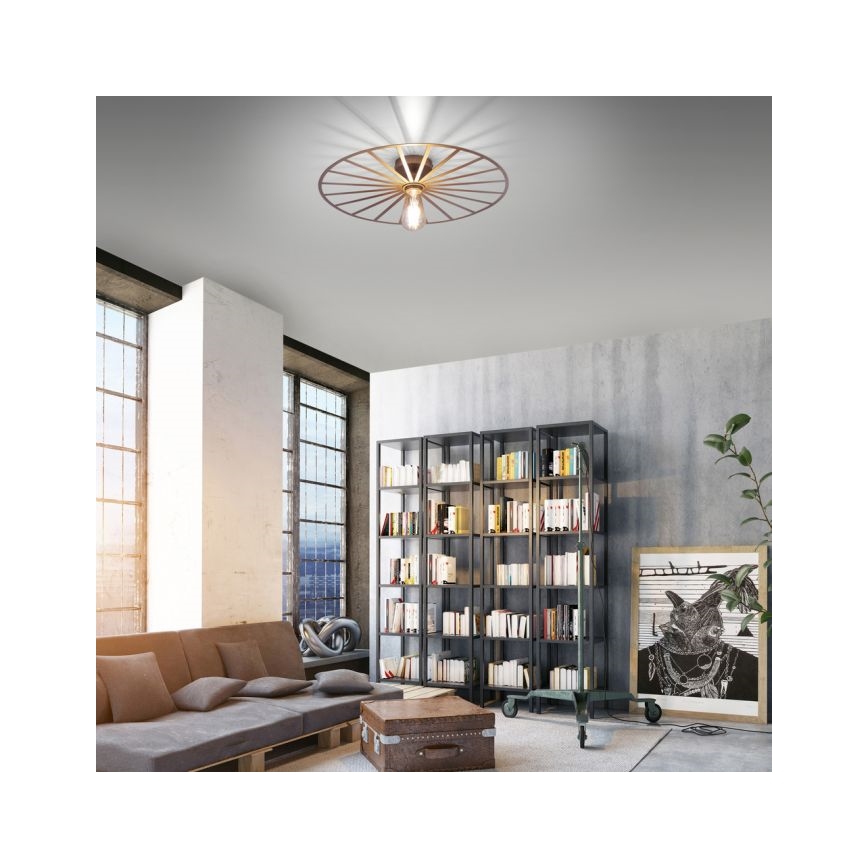 JUST LIGHT. 15636-60 - Loftlampe SPIKE 1xE27/40W/230V diameter 50 cm messing