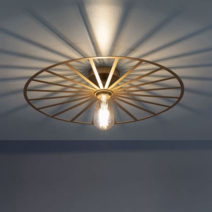 JUST LIGHT. 15636-60 - Loftlampe SPIKE 1xE27/40W/230V diameter 50 cm messing