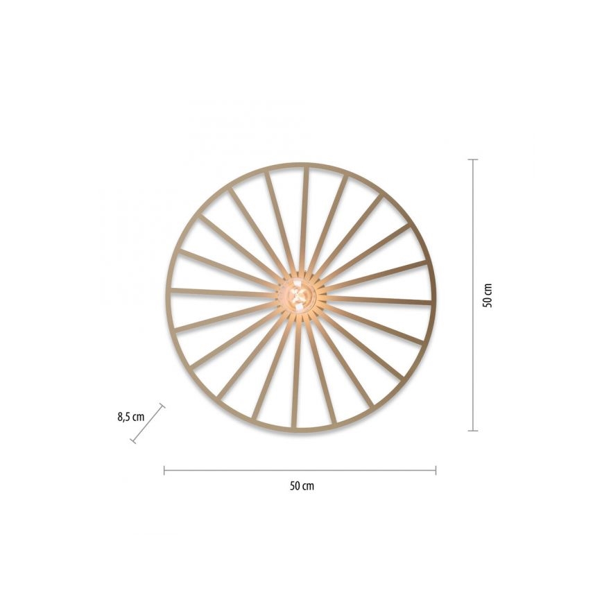 JUST LIGHT. 15636-60 - Loftlampe SPIKE 1xE27/40W/230V diameter 50 cm messing