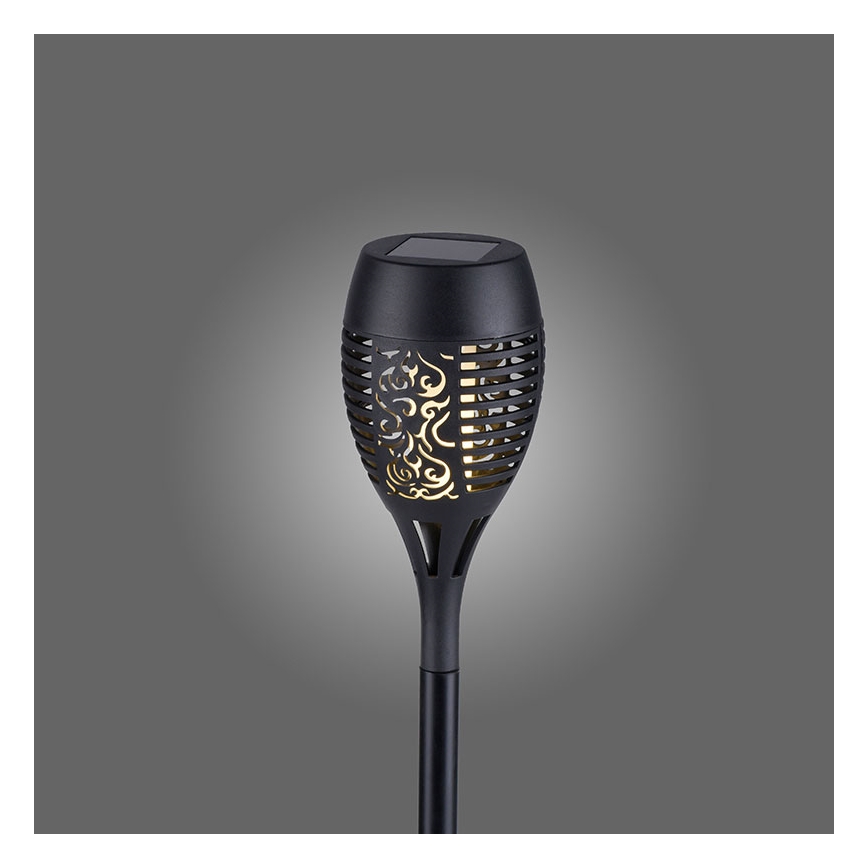 JUST LIGHT. 19106-18-3 - SÆT 3x LED solcellelampe FACKEL LED/0,24W/1,2V 200 mAh IP44 sort
