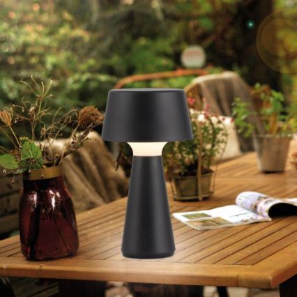 JUST LIGHT. 19260-18 - Udendørs LED lampe dæmpbar touch-funktion ABERA LED/3W/3,7V 2000 mAh USB IP54 sort