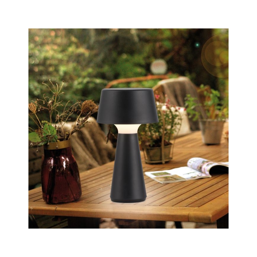 JUST LIGHT. 19260-18 - Udendørs LED lampe dæmpbar touch-funktion ABERA LED/3W/3,7V 2000 mAh USB IP54 sort