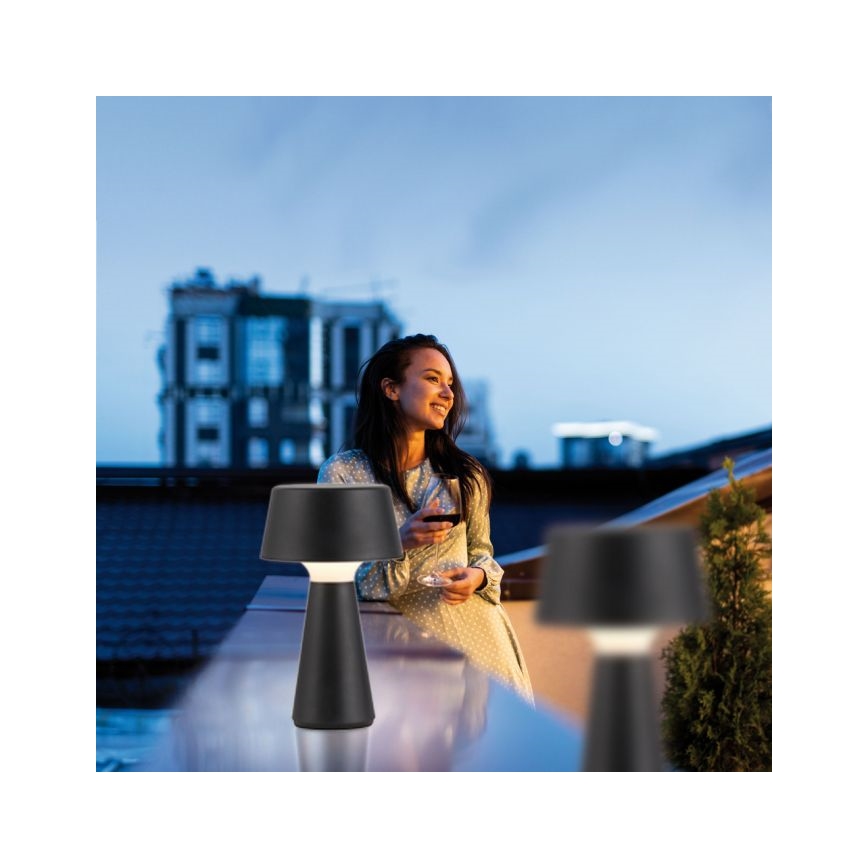 JUST LIGHT. 19260-18 - Udendørs LED lampe dæmpbar touch-funktion ABERA LED/3W/3,7V 2000 mAh USB IP54 sort