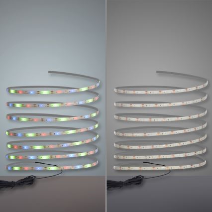 JUST LIGHT. 19971-18 - LED RGB solcelledrevet strimmel TEANIA LED/3,7V 5 m 1200 mAh IP44 sort
