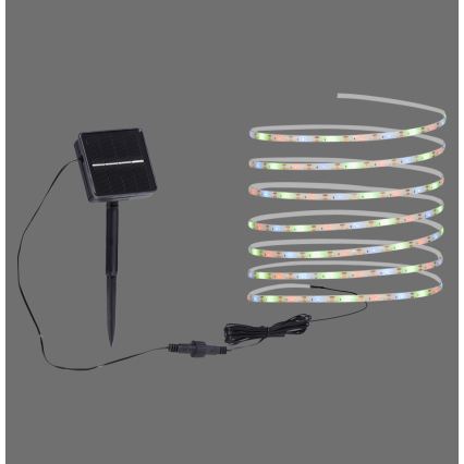JUST LIGHT. 19971-18 - LED RGB solcelledrevet strimmel TEANIA LED/3,7V 5 m 1200 mAh IP44 sort