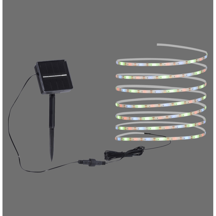 JUST LIGHT. 19971-18 - LED RGB solcelledrevet strimmel TEANIA LED/3,7V 5 m 1200 mAh IP44 sort