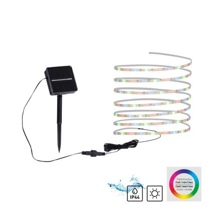 JUST LIGHT. 19971-18 - LED RGB solcelledrevet strimmel TEANIA LED/3,7V 5 m 1200 mAh IP44 sort